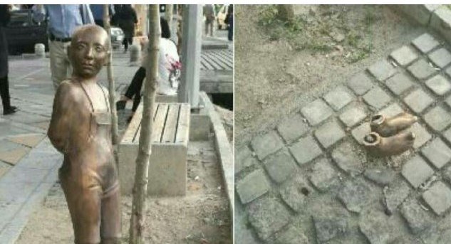 مجسمه کودکی که در روز کودک دزدیده شد